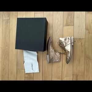 NWB - Marsell Metallic Leather Lace Up Boots